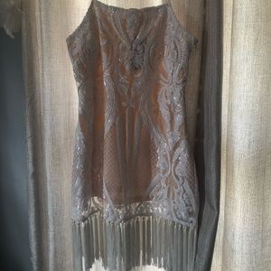 White, sequin cocktail dress